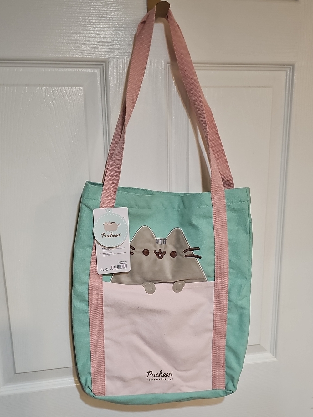 Pusheen Mint & Pink Cat Tote Bag by Pusheen